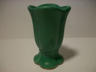 Matte Green Arts And Crafts Pottery Vase Glaze Number On Bottom