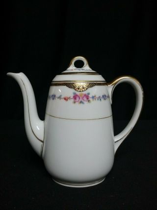 Vintage Fine Bone China Teapot - Black Knight - Hohenberg Bavaria