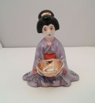Vintage 1930s Lusterware Geisha Figurine/trinket Dish