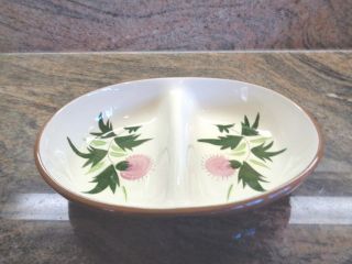 Vintage Stangl Pottery Thistle Divided Vegetable Bowl