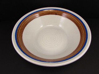 Bandero By Metlox Poppytrail Vegetable Bowl Brown And Blue Bands Stoneware L115