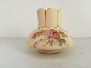 Antique Royal Worcester Blush China Floral Painted Creamer Small Vase 991 C1895