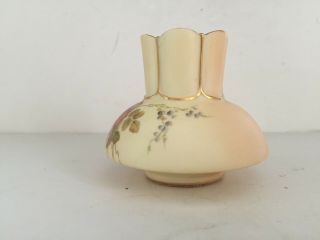 Antique Royal Worcester Blush China Floral Painted Creamer Small VASE 991 c1895 3