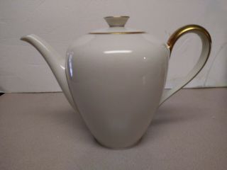 Thomas Porcelain Large Tall Teapot Ivory & Gold Germany