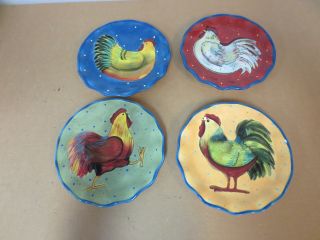Susan Winget Certified International Country Collage Set Of 4 Salad Plates