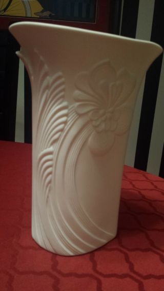 Ak Kaiser Germany M Frey Porcelain Bisque Floral Art Deco 9 " Vase