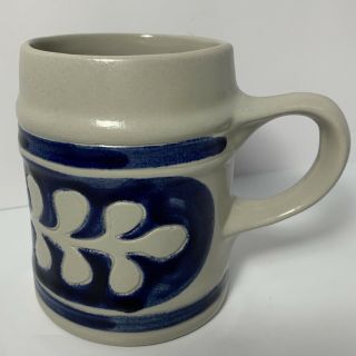 Williamsburg Salt Glazed Pottery Mug Cobalt Blue Gray Colonial