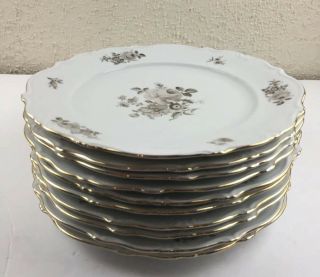 Dinner Plates Plate By Dawn Rose (Gold Trim) by WINTERLING BAVARIA (10) 2