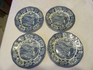 Royal Warwick Lochs Of Scotland " Loch Katrine " Dessert Plate - Set Of 4
