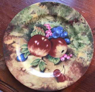 Rochard Limoges Still Life 7.  5 " Salad Plate - Red Apples -