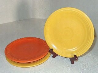 Vintage Homer Laughlin Colors Fiesta Red & Yellow Salad Plates (3)