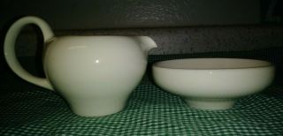 Iroquois China Russell Wright Casual White Redesigned Creamer & Dessert Bowl Exc