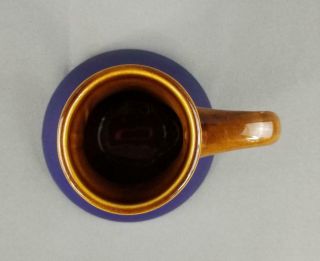 Blue & Brown Glazed Pottery Stoneware Wide Bottom Non - Slip Coffee Mug / Tea Cup 5