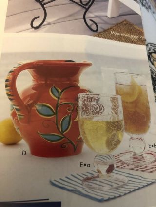 Southern Living at Home Gail Pittman Red Bountiful Floral Pitcher 4
