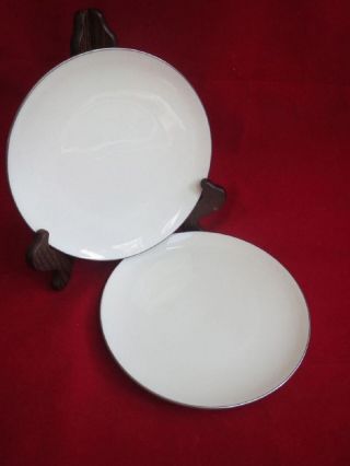 Set Of Two Lenox China Olympia X303p Platinum Salad Plate - Set Of Two (loc - 18z)