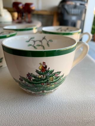 Spode Christmas Tree Pattern Teacup Green Trim Made In England S3324 set of four 4