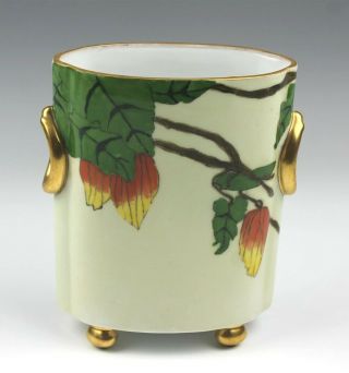 H&co Selb Bavaria Signed Hoffman Hand Painted Porcelain Floral Cachepot Vase Asa