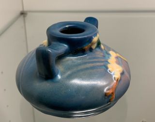 Vintage ROSEVILLE Pottery Snowberry Blue Single Candle Holder pattern 1CS1 3