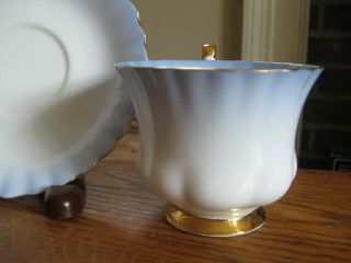 Royal Albert RAINBOW Blue & White Cup & Saucer Set 5