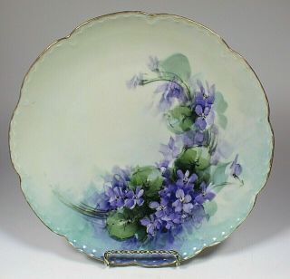 Vintage Hand Painted 8 3/4 Inch Display Plate With Unknown Crown Over K Mark