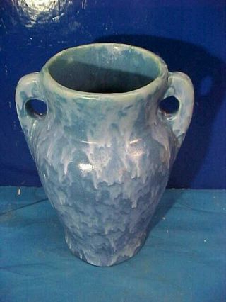 1920s Arts,  Crafts Style North Carolina Pottery Blue Drip Glaze Vase