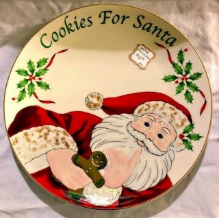 Lenox Christmas Holiday Cookies For Santa Plate 9”