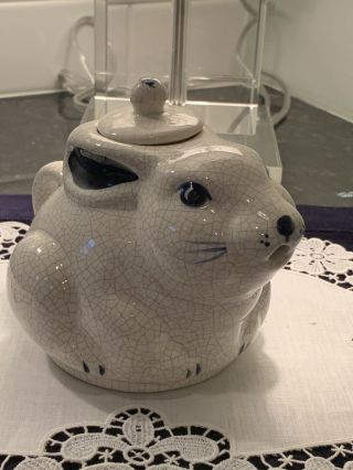The Potting Shed/dedham Pottery “rabbit” Tea For One Teapot - - Nwt