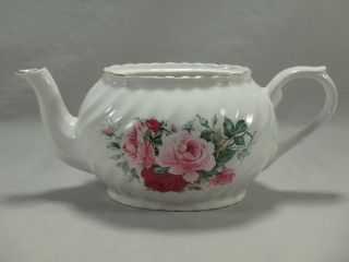 Arthur Wood Sons 6304 Small 2 Cup Teapot No Lid Pink Red Roses Floral England