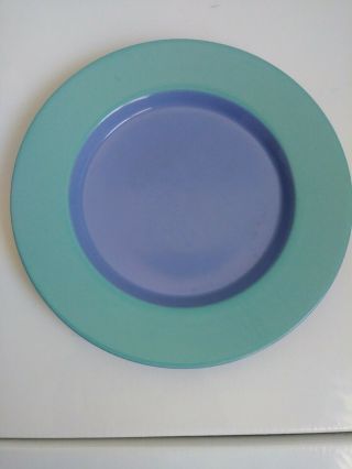 Lindt Stymeist Salad Plate Colorways Turquoise Blue Color Vintage 80s Japan 9 In