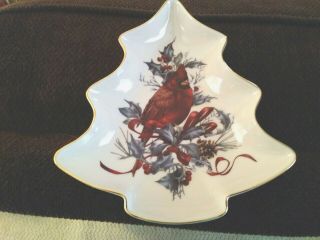 Lenox Winter Greetings Christmas Dish With Cardinal