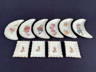 Set Of 6 Vintage Chadwick Floral Crescent China Dishes Cmi Japan,  4 Rectangle