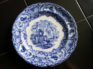 Vintage - George Jones & Sons Abbey 1790 Flow Blue Dinner Plate Excell 9 1/4 "