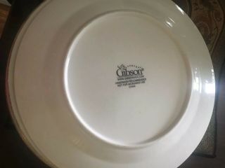 Set of 4 GIBSON EVERYDAY CHINA Gold Rimmed Dinner White 3
