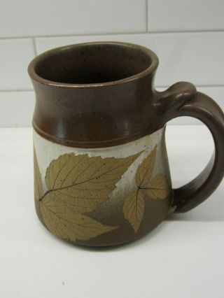 Bristoleaf Wizard Of Clay Large Mug Leaf Design 4 5/8 " Tall