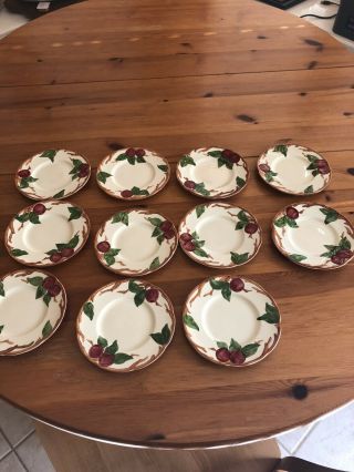 Set Of 11 Vintage Usa Made Franciscan Apple Bread And Butter Plates