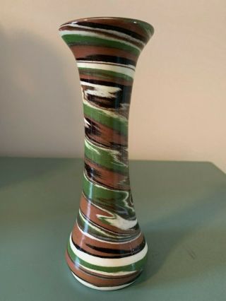 Mineral & Sands (desert) Pottery Hand Made Mission - Swirl Vase Boulder City Nv