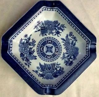 Vintage Spode Blue & White Fitzhugh 4 1/2 " Plate Square Candy Dish Ashtray