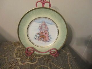 Fitz And Floyd Classic Choices Winter Holiday Santa Portrait 9 " Salad Plate