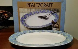 Pfaltzgraff Blue Isle 14 " Oval Serving Platter Plate $49 Retail Ivy