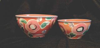 2 Collectible Fioriware (zanesville,  Ohio) Pottery Bowls - 2 For 1 Price