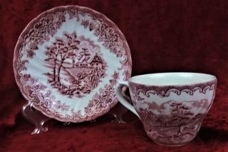 Collectible Churchill " The Brook Pink " Teacup & Saucer Made In England