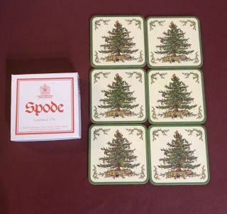 Spode Christmas Tree (set Of 6) Cork Back Coasters