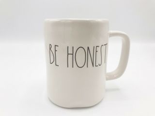 Rae Dunn By Magenta Cream Ceramic Mug With Handle " Be Honest "