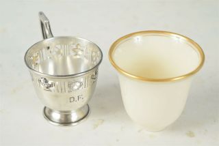 C1906 - 1930 Green Mark Lenox Demitasse Cup And Holder (solid Sterling Silver)