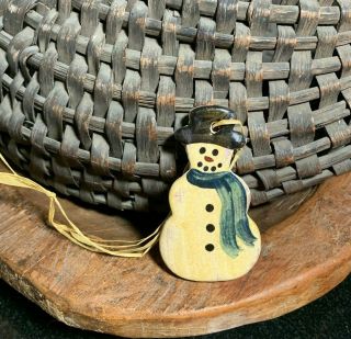 Ned Foltz Pottery 3 " Redware Snoman Hanging Ornament 3 Of 4