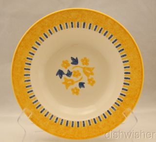 Mikasa Laurie Gates Spring Court Yellow Rimmed Soup Bowl (s) 1 3/4 " X 9 3/8 " Exc
