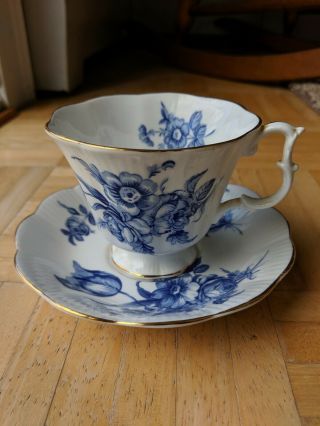 Royal Albert Connoisseur Blue Roses Cup And Saucer - -