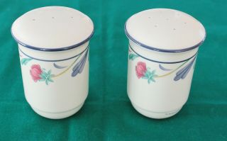 Lenox Chinastone Poppies On Blue Salt And Pepper Shakers With Stoppers