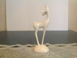 Roselane California Pottery White Head Up Deer Figurine 8 " Tall