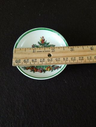 Spode - Christmas Tree Butter Pat - 3 inch with Green Trim 2